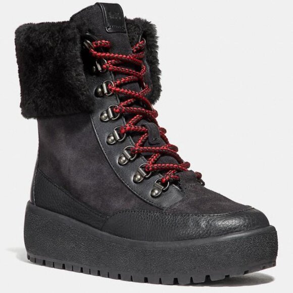 Coach Tyler Fold Over Shearling Weatherproof Boot - Picture 2 of 6